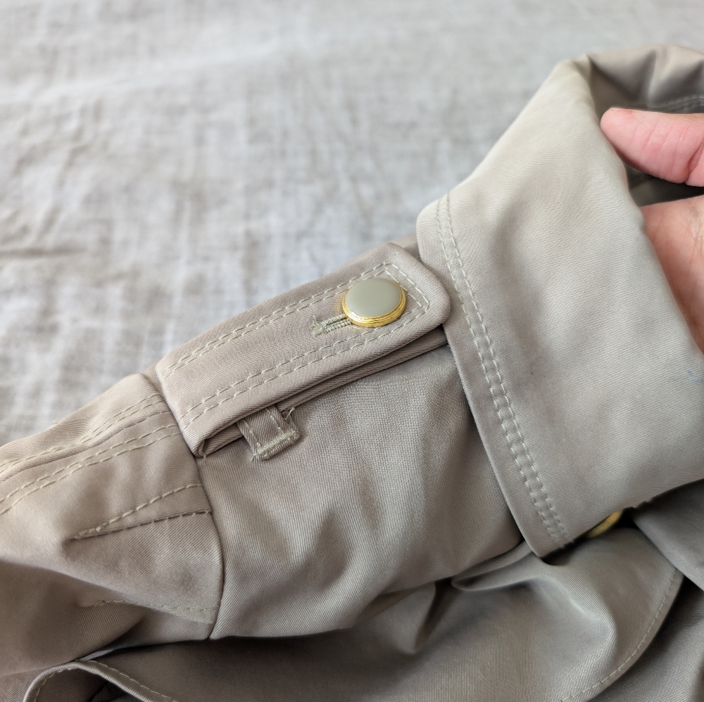 Anthropologie Elevenses Femme Trench Jacket Neutral Motif Size 0 - Picture 13 of 16